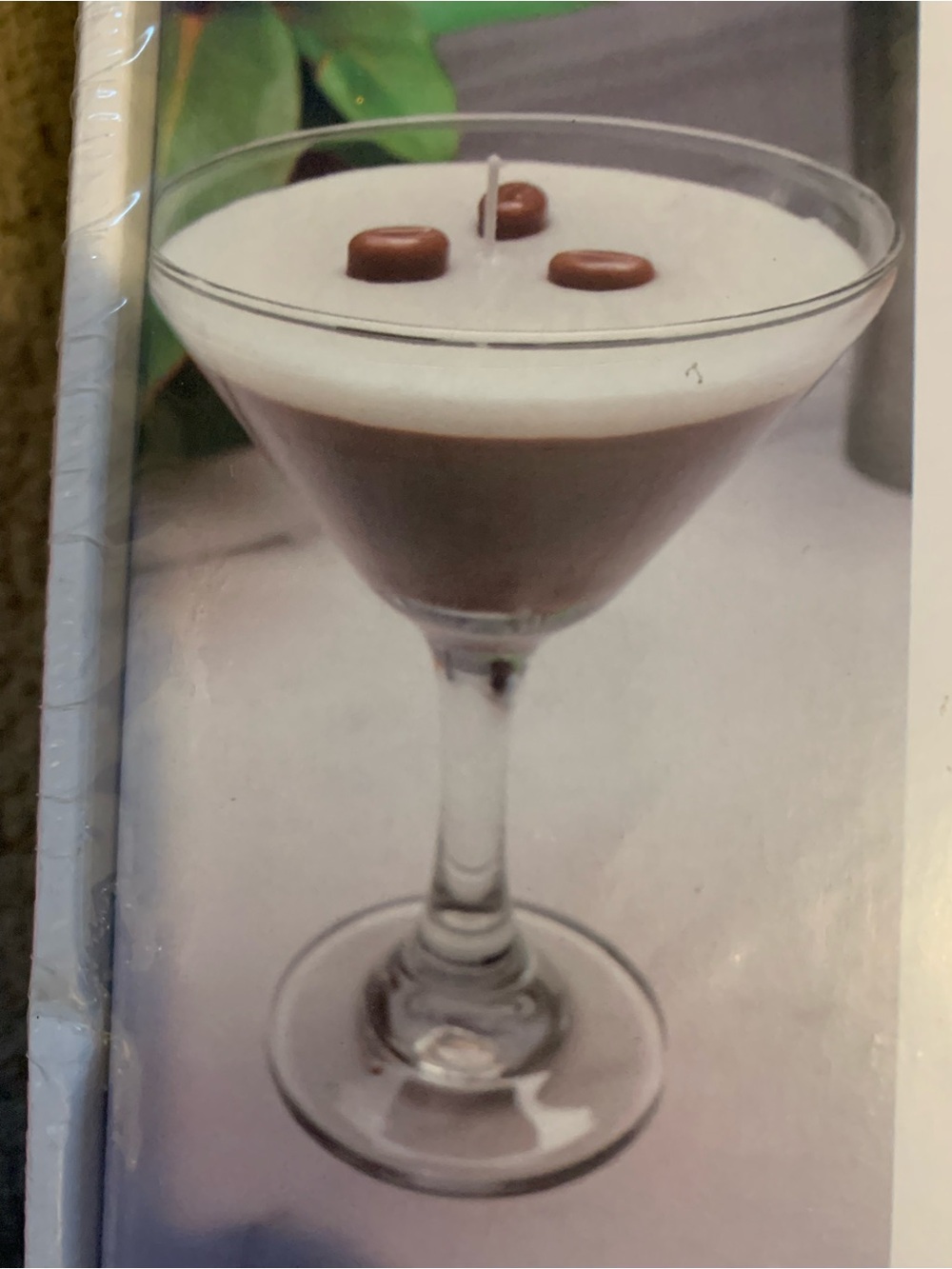 New in Box! Martini Glass with Layered Coffee Cocktail Candle Kit